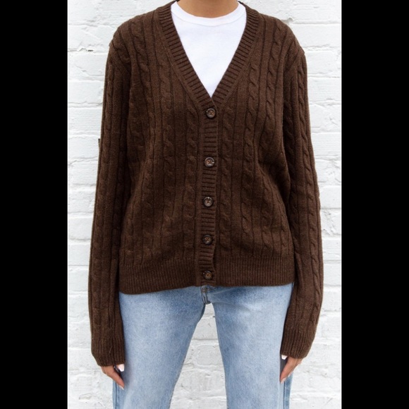 brown brandy melville cardigan